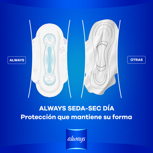 Always Toallas Seda-Sec Para Flujo Abundante Con Alas