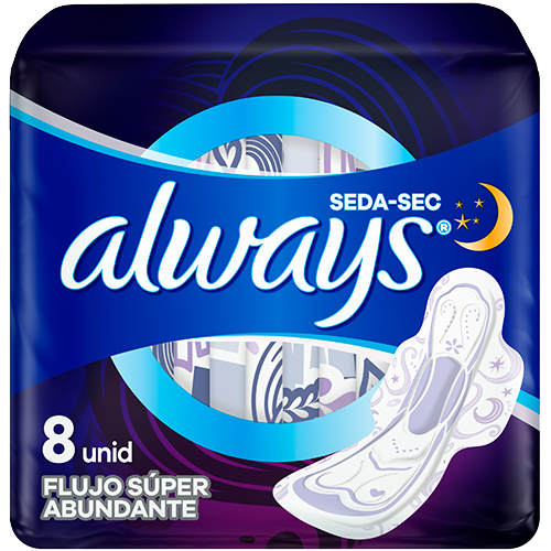 Toallas Always Nocturnas Seda-Sec Extralargas Con Alas