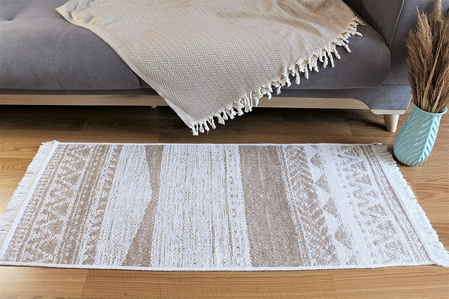 LYKIA Boho Turkish Cotton Bathroom Rugs