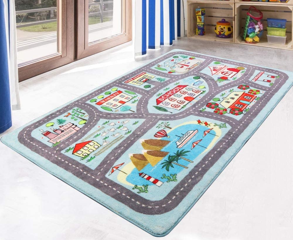  LIVEBOX Kids Rug Play Carpet City Life Playmat