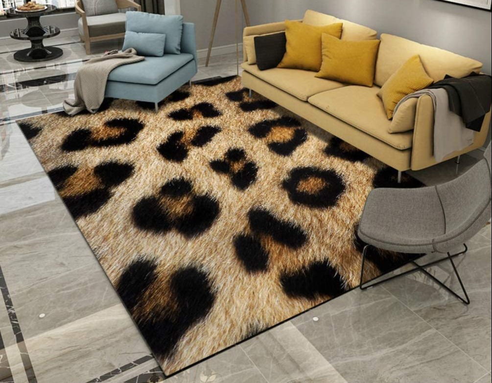 Modern Leopard Floor Rug for Living Room