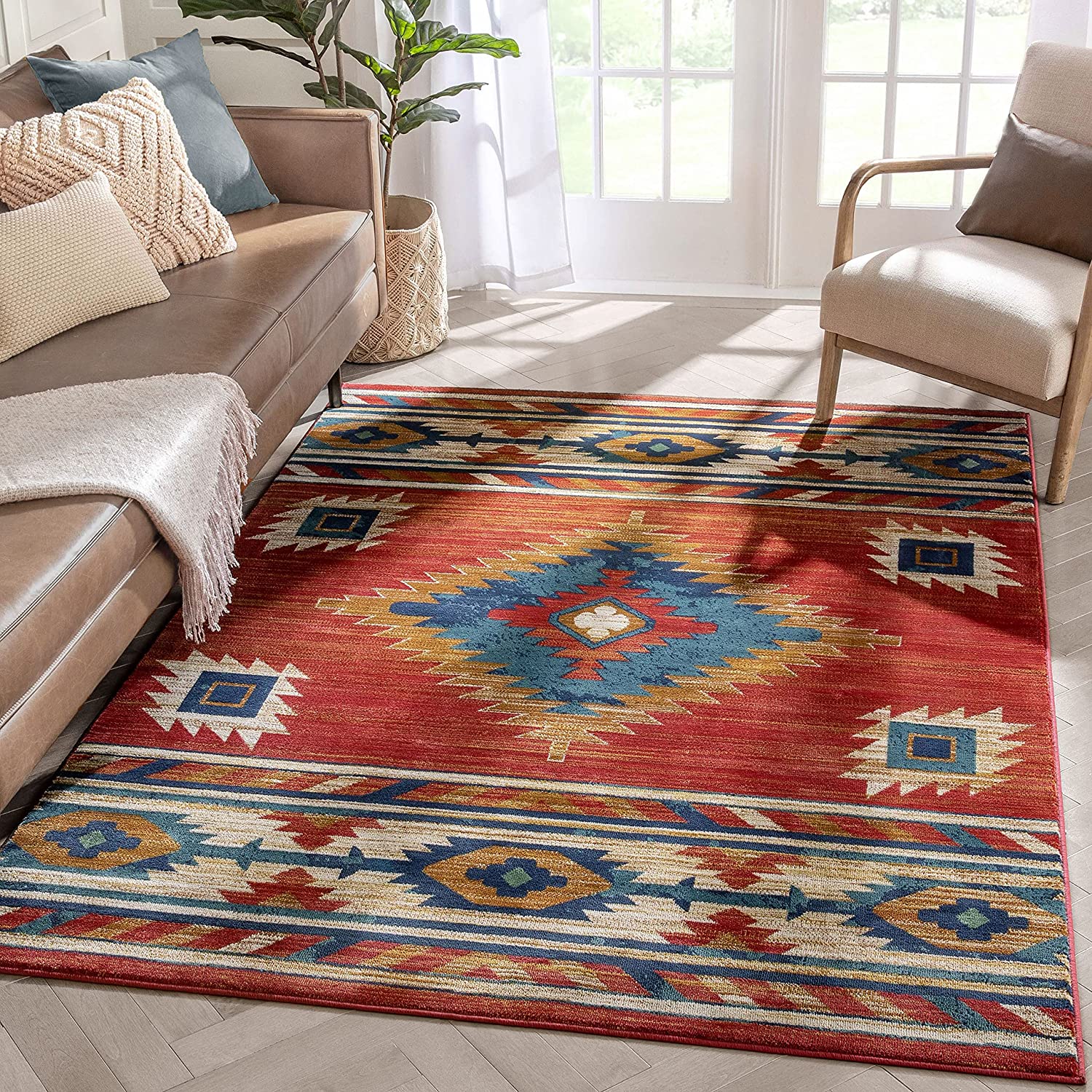 Well Woven Lizette Red Traditional Medallion Area Rug