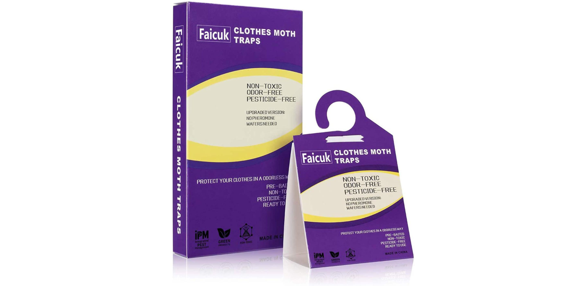 Faicuk Clothes Moth Traps with Pheromone Attractant for Closet and Carpet