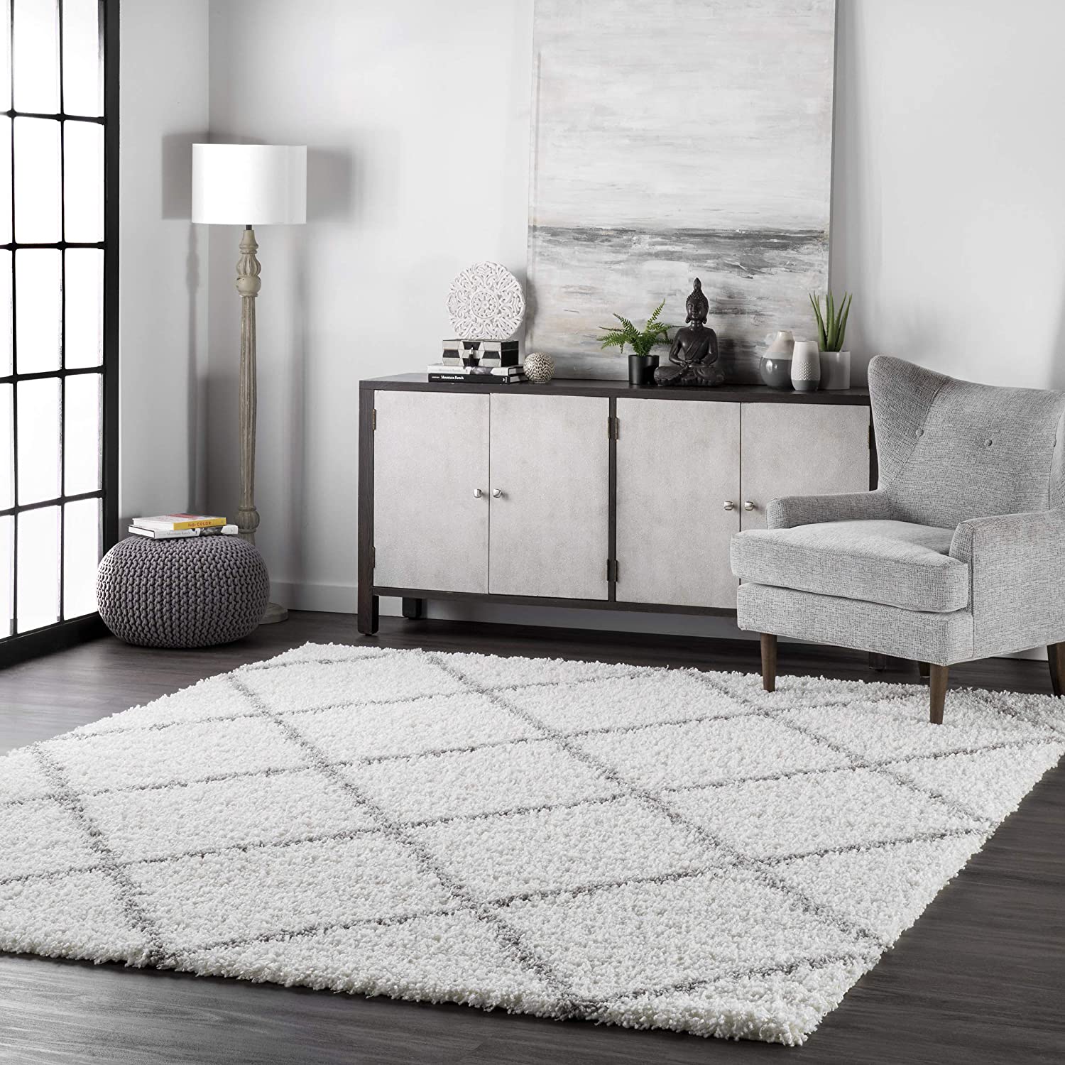 nuLOOM Tess White Cozy Soft & Plush Modern Area Rug