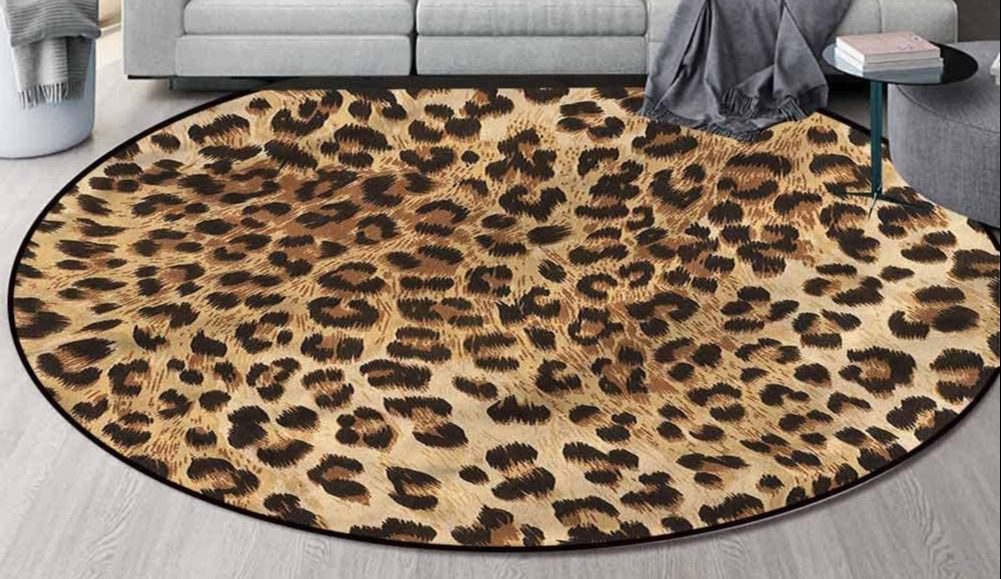 Super Soft Round Leopard Print Carpet