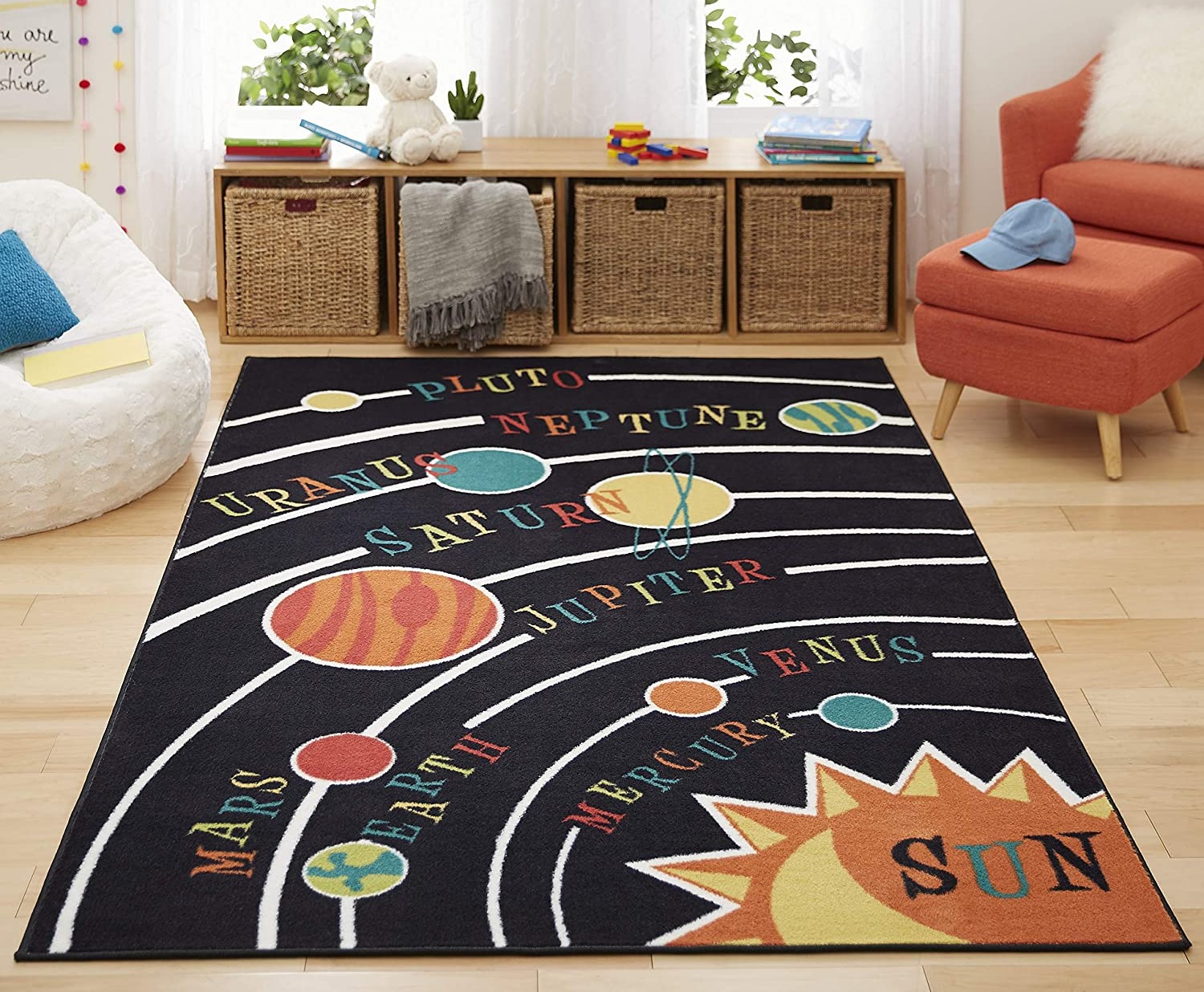 Mohawk Home Aurora Solar System Kids Playroom Educational Area Rug