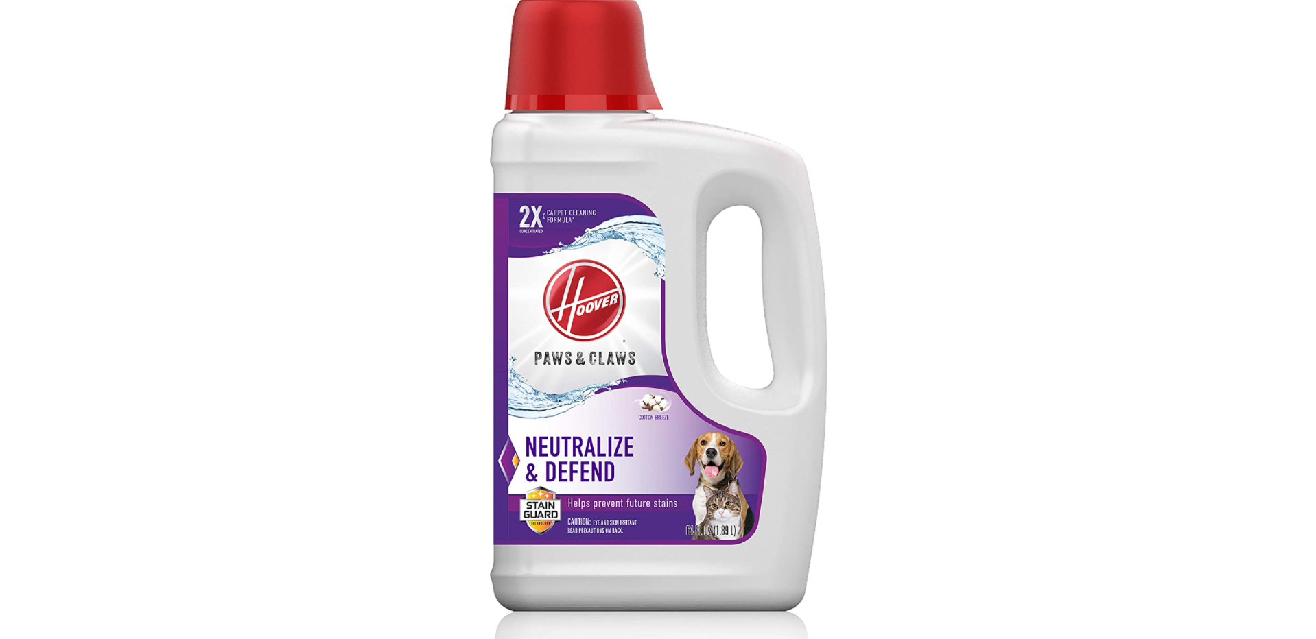 Hoover, White Paws & Claws Deep Cleaning Carpet Shampoo with Stainguard, Concentrated Machine Cleaner Solution for Pets