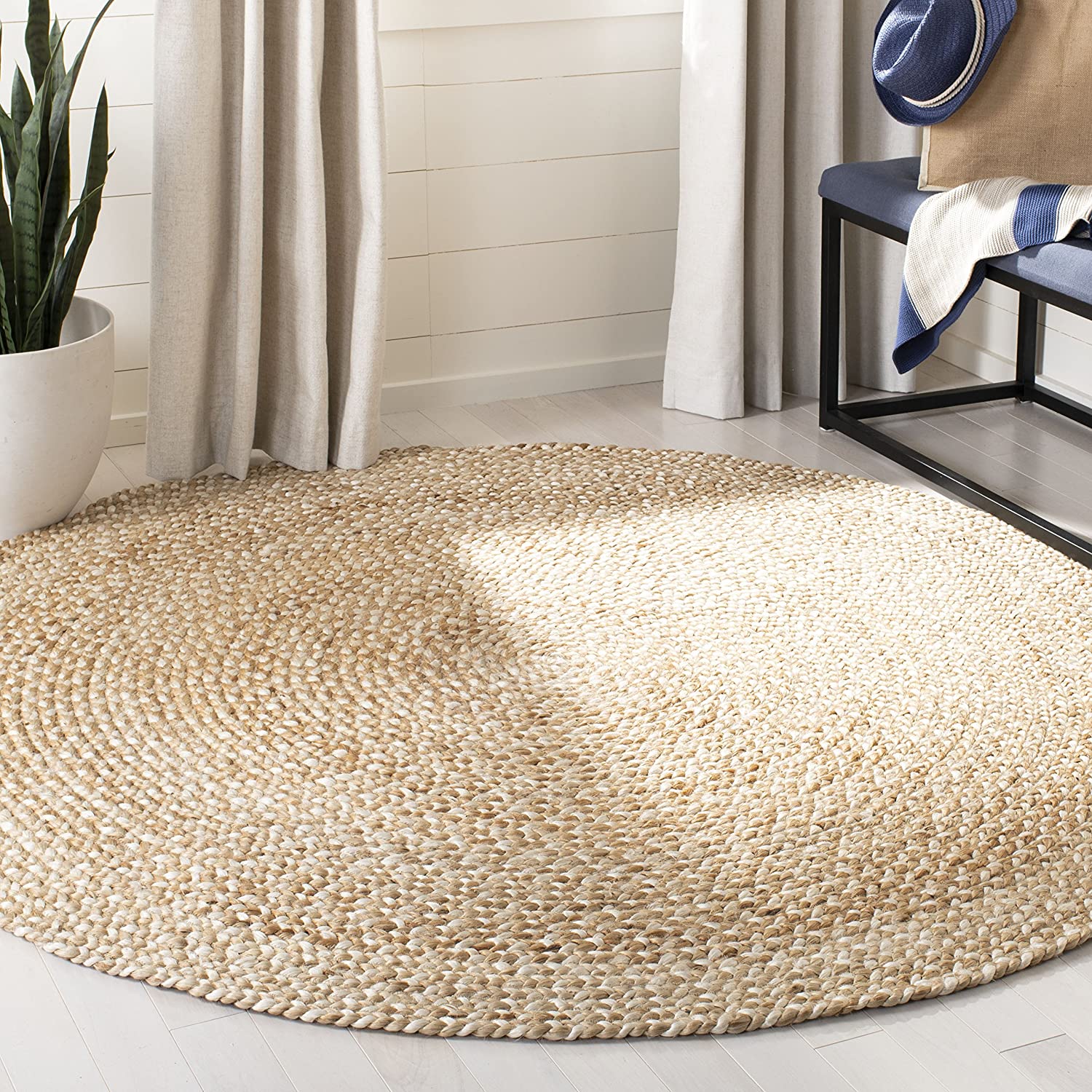 Safavieh Natural Fiber Round Collection NF804B Handmade Boho Charm Braided Jute Area Rug