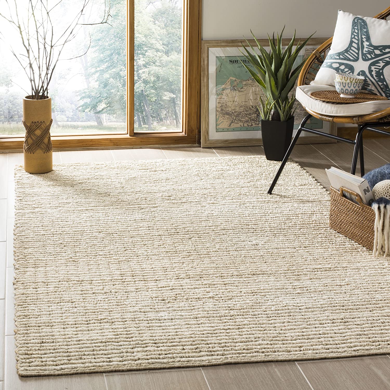 Safavieh Natural Fiber Collection NF750A Handmade Farmhouse Premium Jute Area Rug