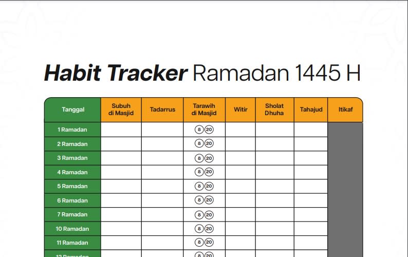 Cover Image for Habit Tracker Ramadan 1445 H 