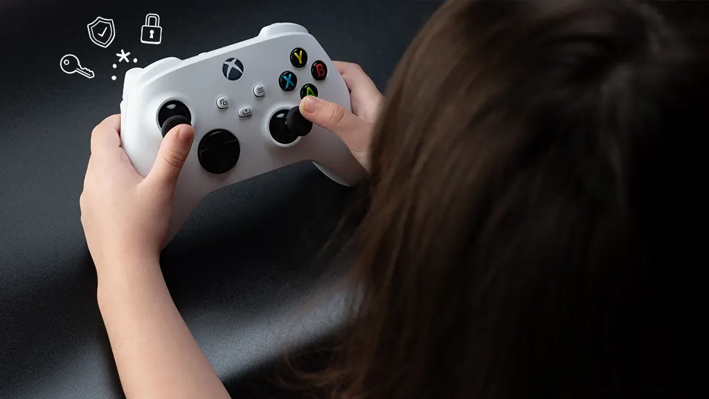 Child holding an Xbox controller