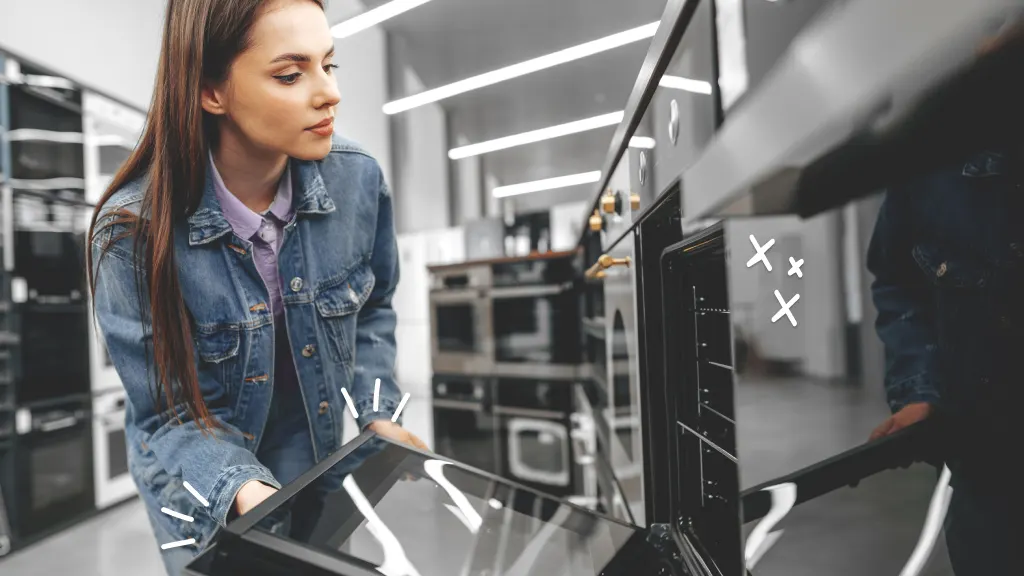 Woman shopping for new appliances