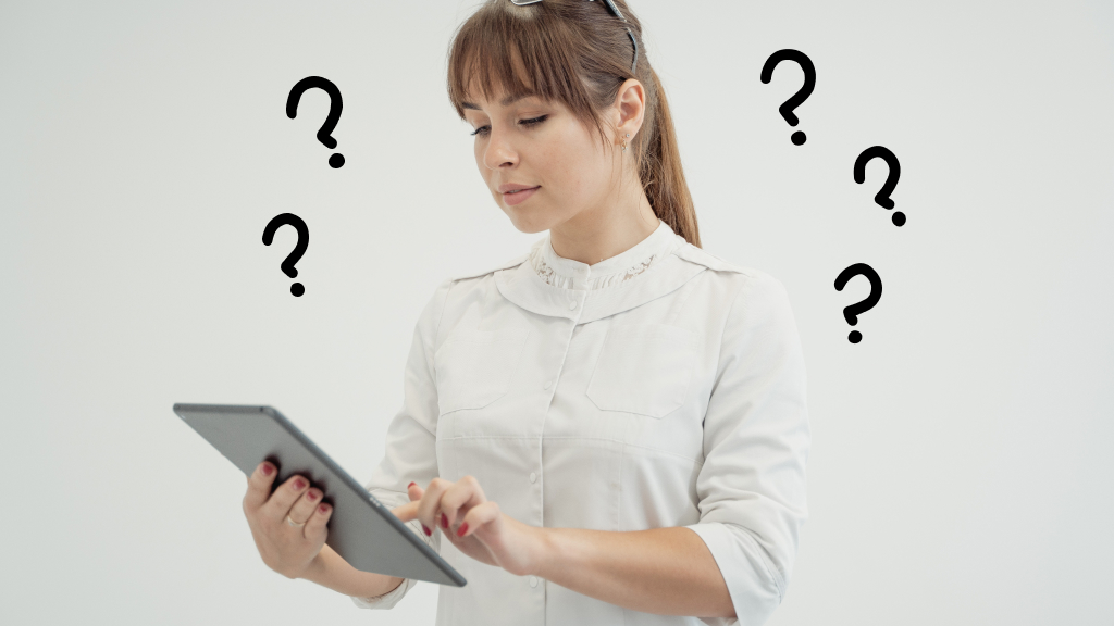 Woman considering buying a new tablet