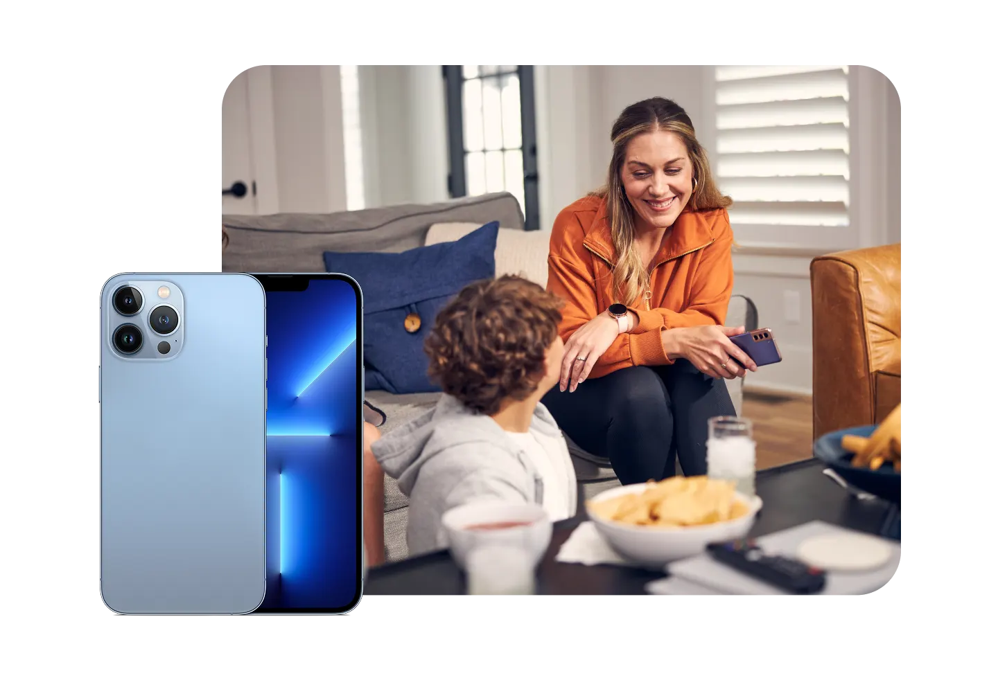 Family in living room