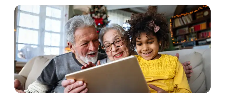 Family using tablet