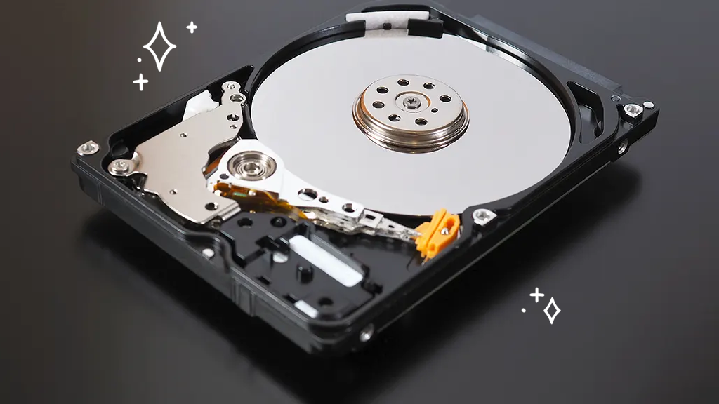 A computer hard drive