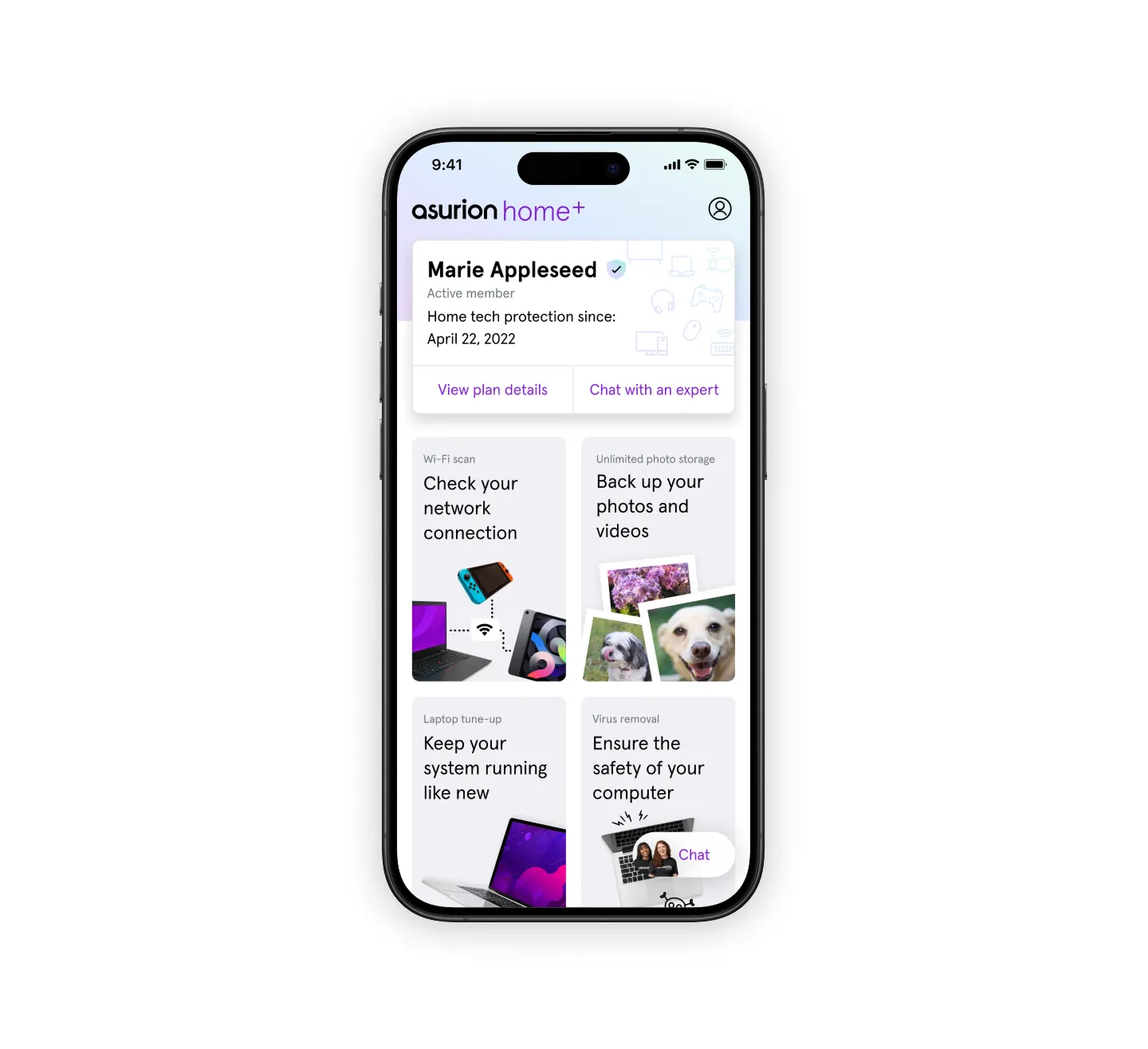 Asurion App home screen