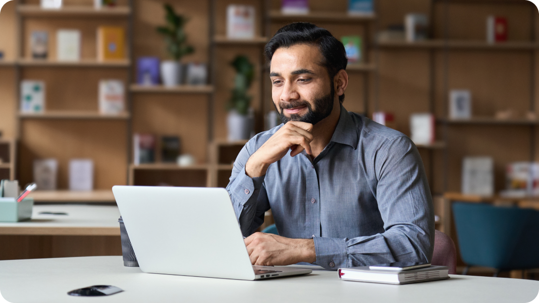 Man working on a laptop