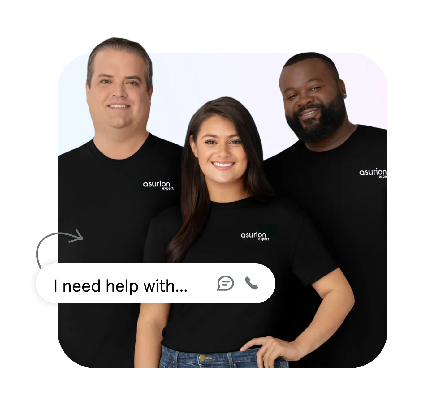 support tech team trio smiling