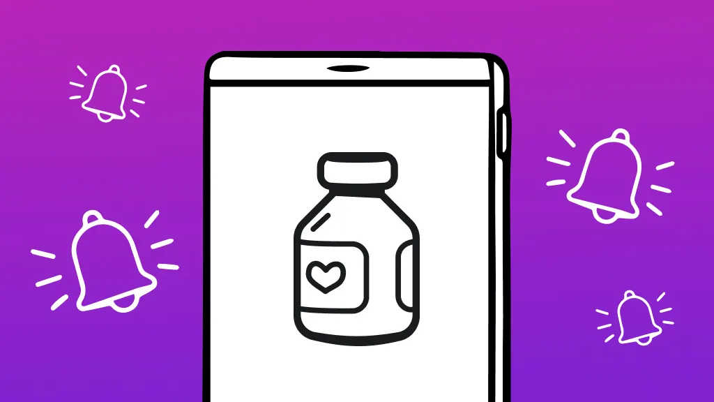 Illustration of set up medication reminders on iPhone