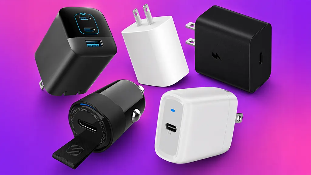 Image of many different fast charging cable options