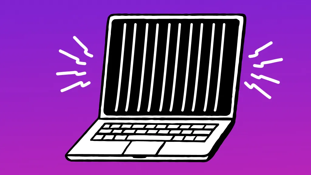 Illustration of vertical lines on MacBook screen