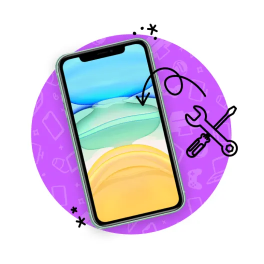 Image of phone with repaired screen