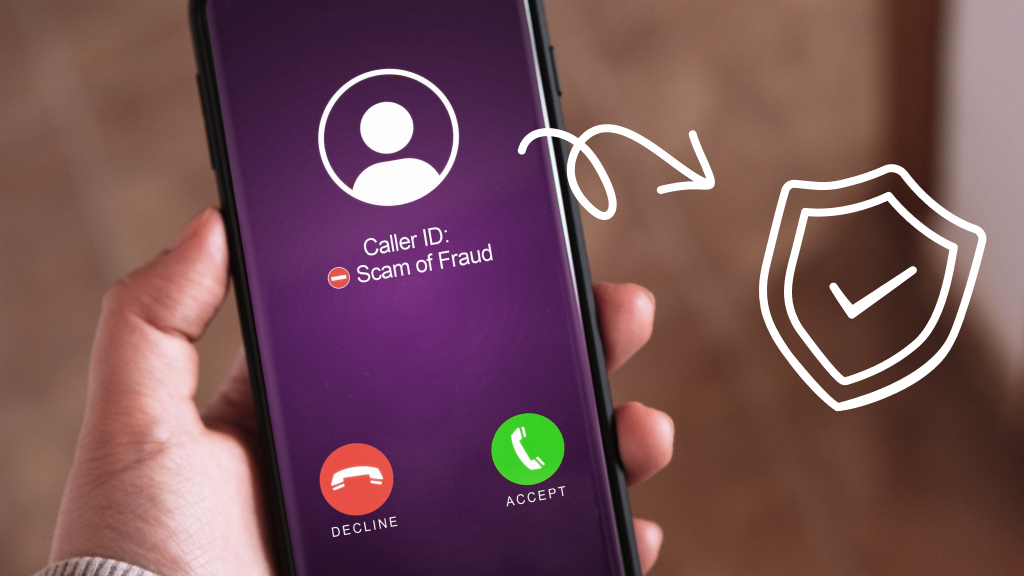 Phone with Caller ID identifying potential scam or fraud