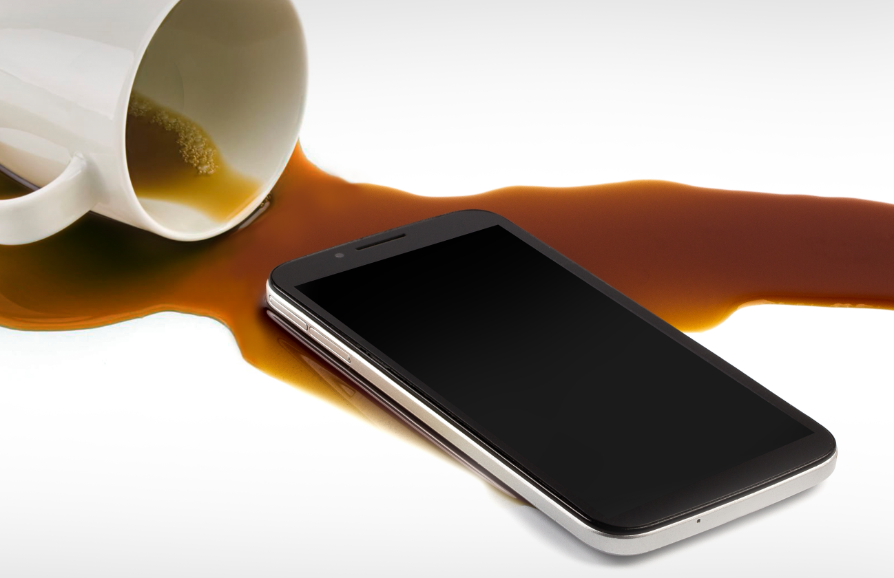 Coffee spilled on phone