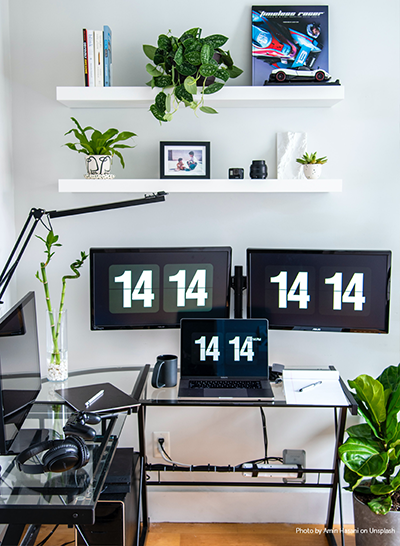 L shaped desk home office