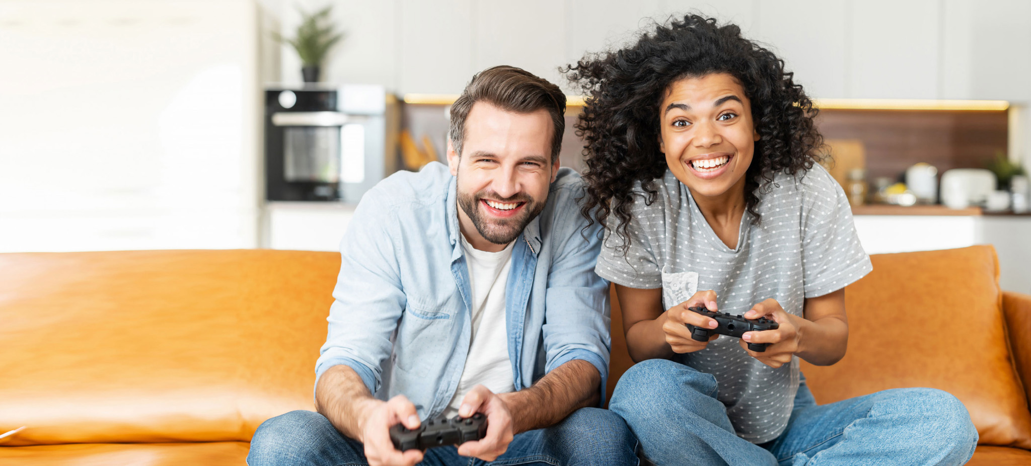 a couple playing video game