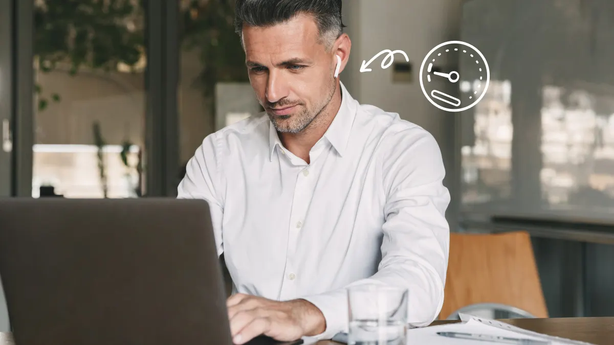Man fixing laggy AirPods audio on a Windows PC