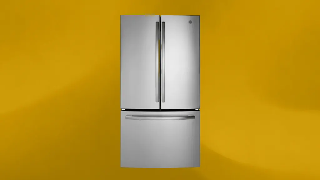 Isolated product image of a silver GE refrigerator