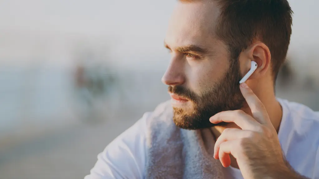 Man with AirPods in his ears