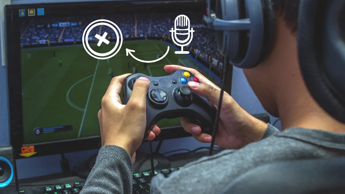 Man playing on Xbox and the mic not working