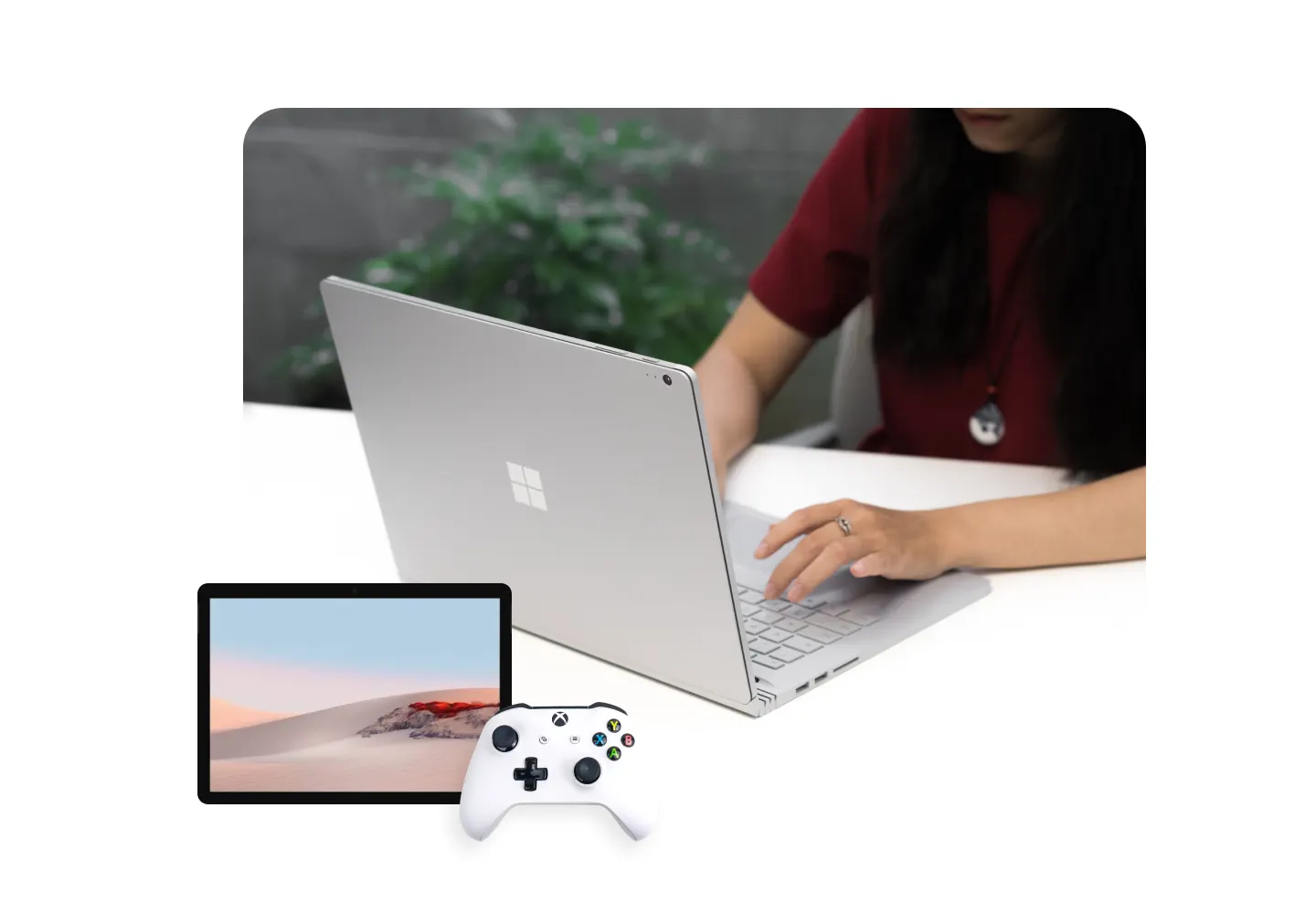 Microsoft laptop, tablet and game controller