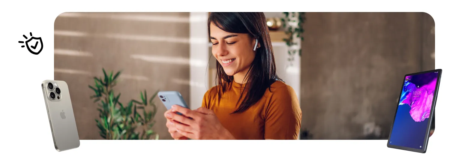 Woman holding cell phone