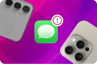iPhones around the Messages app icon showing a notification alert.