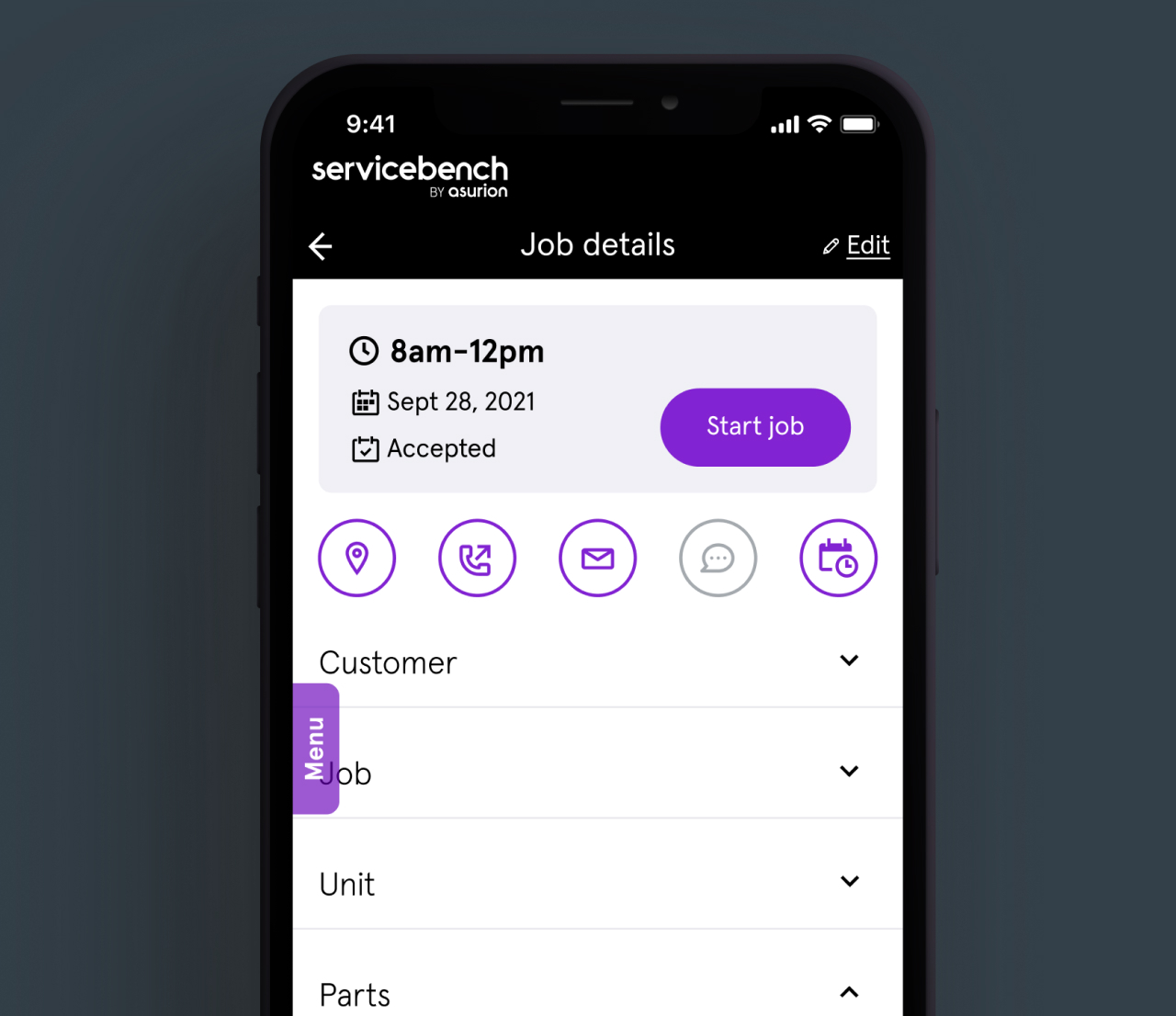 ServiceBench app screen