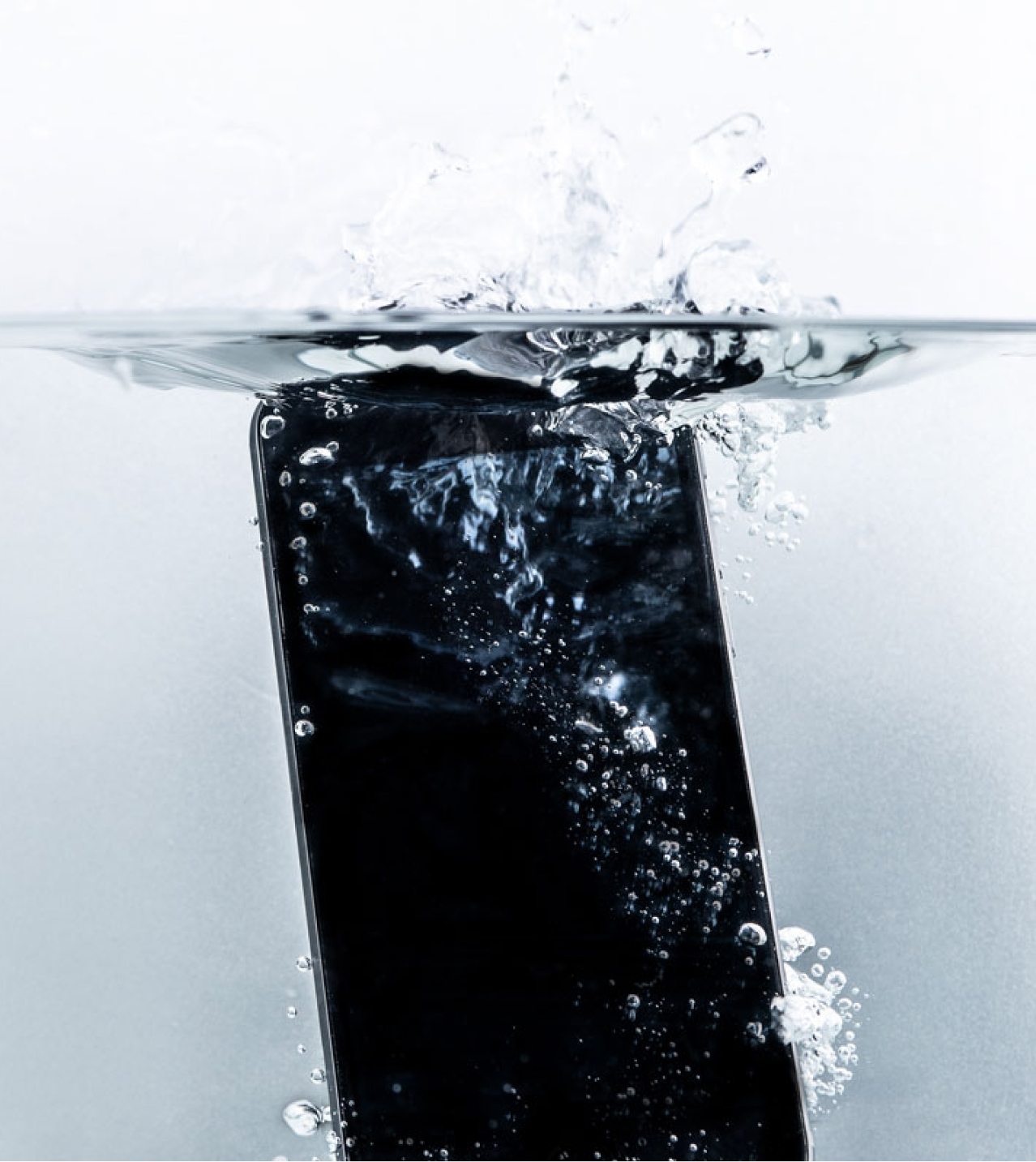 A phone under water