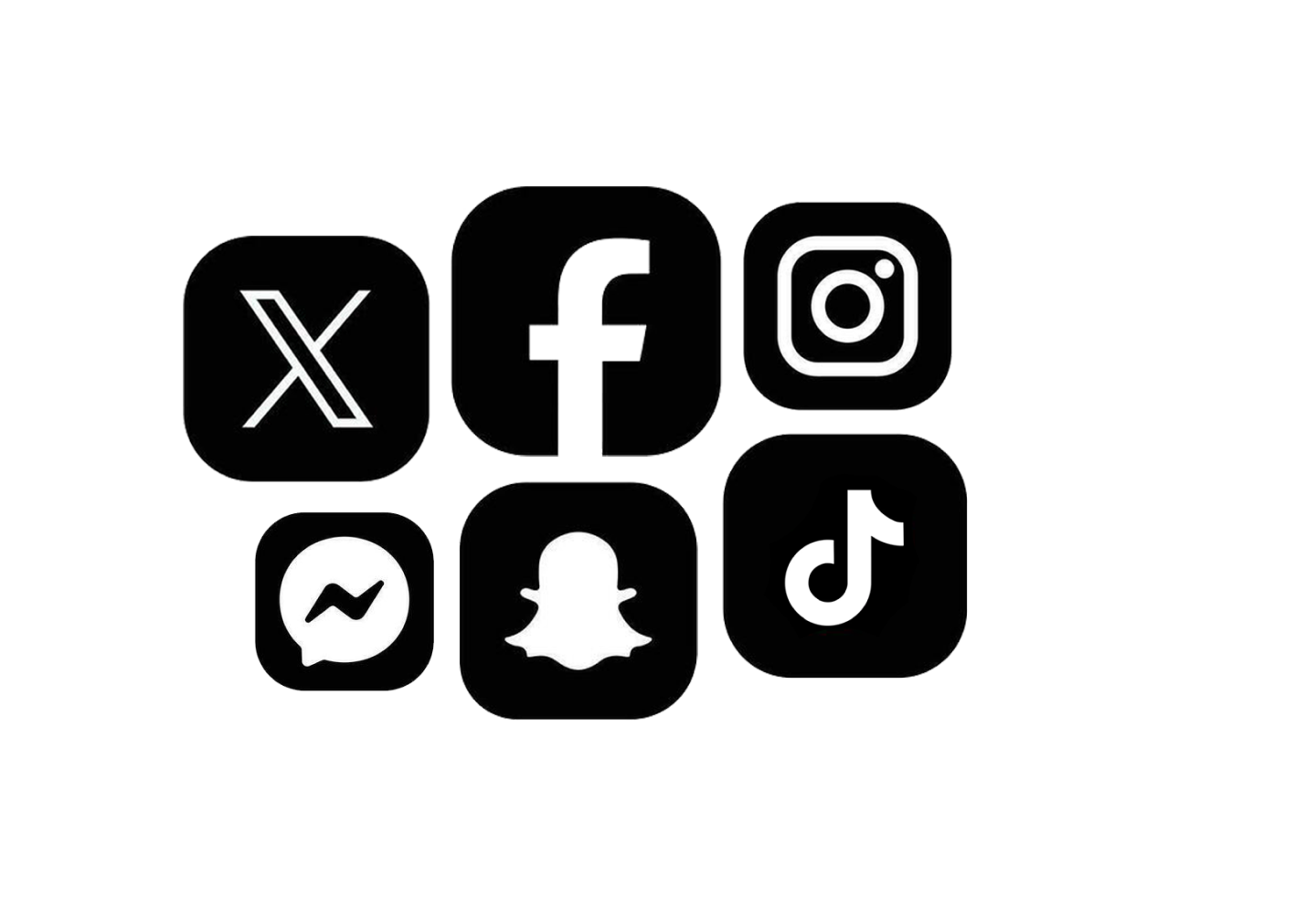 A group of social media logos