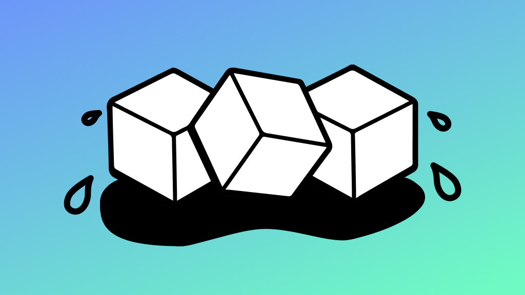 Illustration of ice cubes melting