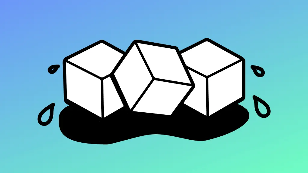 Illustration of ice cubes melting