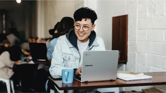 Using a laptop in public