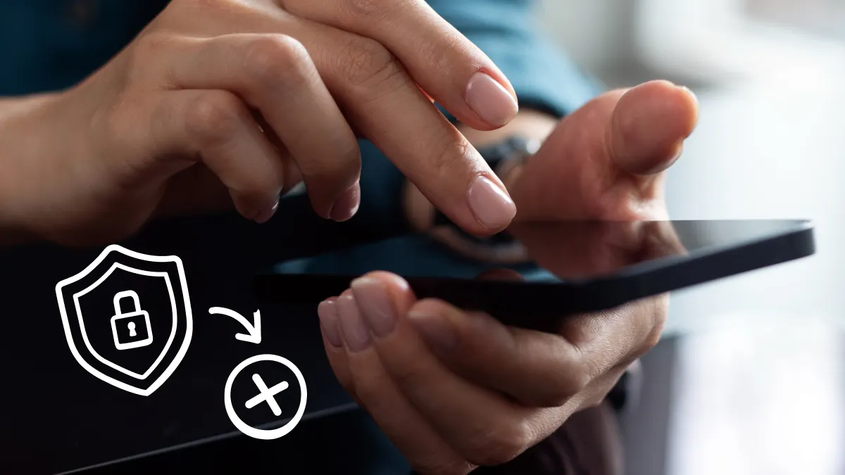 Person turning off VPN for iPhone