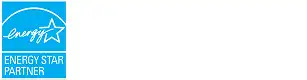 Blue ENERGY STAR Partner logo with white star and script text.