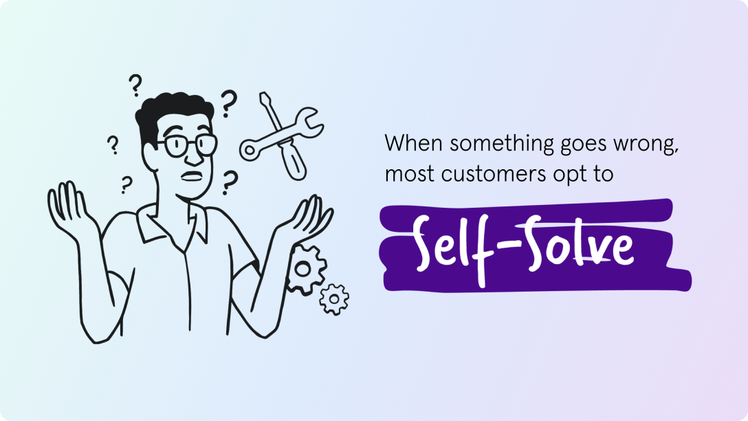 When something goes wrong, most customers opt to self-solve