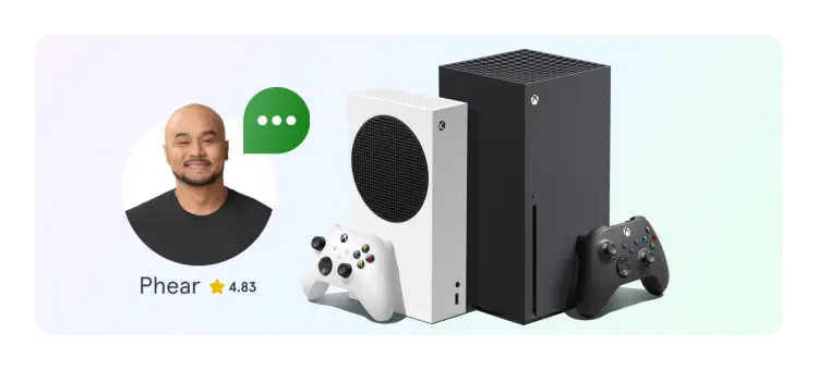 Xbox side by side with expert headshot