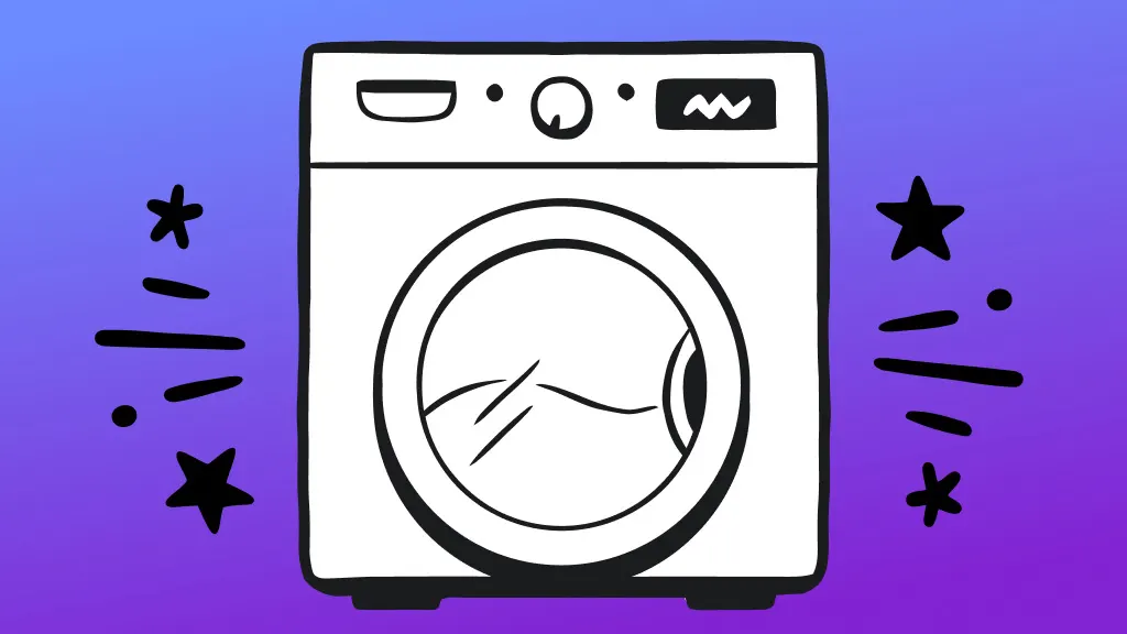 Illustration of white washer not spinning