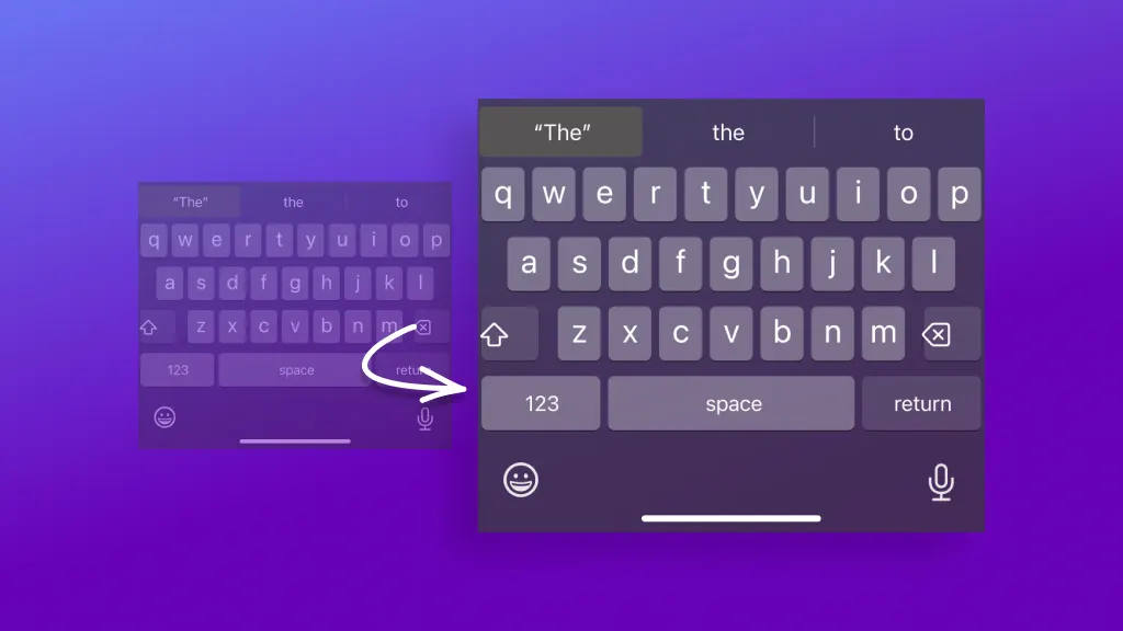 Illustration of making iPhone keyboard bigger